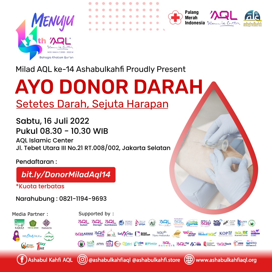 Sambut Milad 14 AQL, Ashabul Kahfi Mengadakan Donor Darah